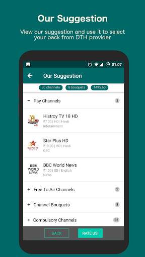 DTH Channel Selector: Optimize Channels & Bouquets स्क्रीनशॉट 8