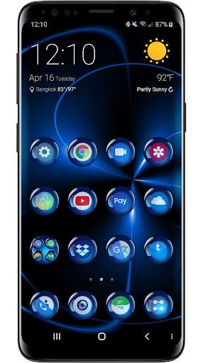 Theme Launcher - Spheres Blue Icon Changer Free screenshot 1