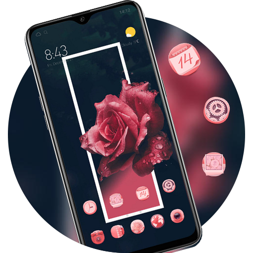 Flower theme | gorgeous blossom red roes icon
