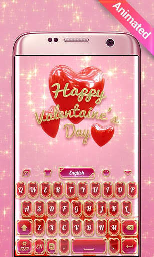Bling Hearts GO Keyboard Animated Theme screenshot 1