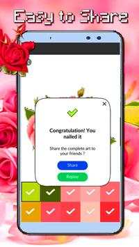 Roses Flowers Coloring - Color By Number_PixelArt screenshot 6