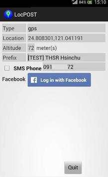 LocPOST (facebook/SMS) screenshot 7