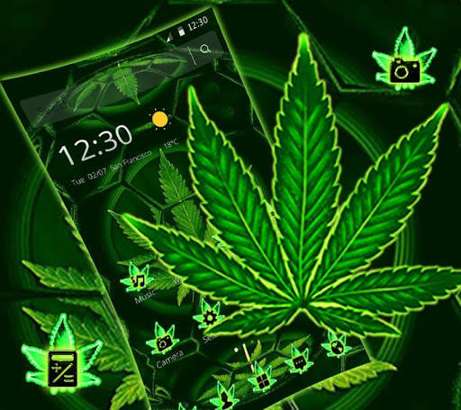 Green Football Weed Leaf Theme screenshot 1