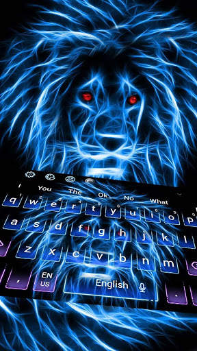 Neon Lion Keyboard Theme screenshot 1