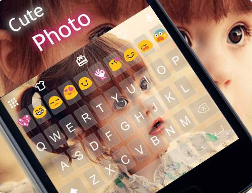 Cute Photo Emoji Keyboard Skin screenshot 6