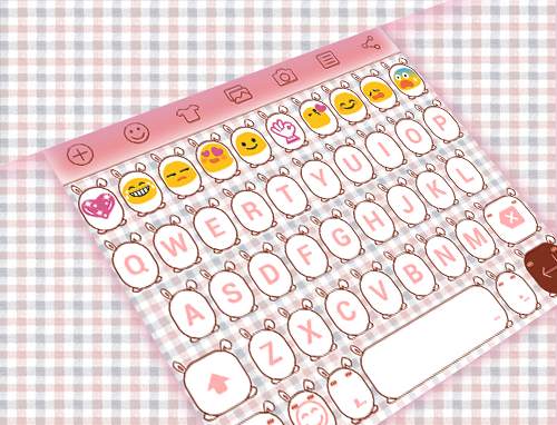 Cute Bunny Emoji Keyboard Skin screenshot 6