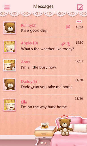 GO SMS PRO TEDDY THEME EX screenshot 2