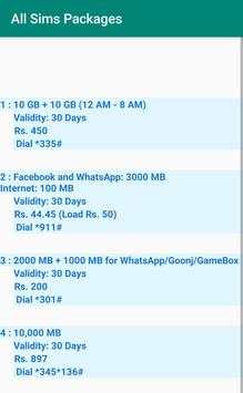 ALL SIM INTERNET PACKAGES screenshot 2