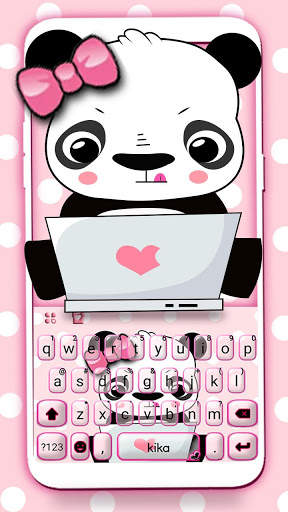 Pink Panda Tema Papan Kekunci screenshot 1