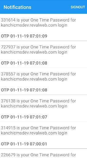 Reval Notification-Security,Push Notification,OTP. screenshot 4