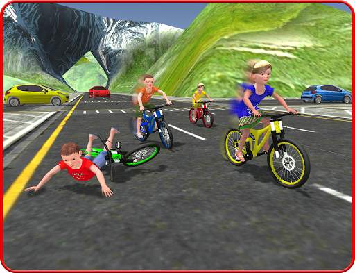 Kids Bicycle Rider Street Race скриншот 14