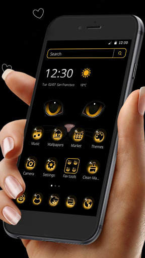 Evil Black Cat Face Emoji Theme🐱 screenshot 1
