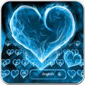Blue Love Flame Keyboard Theme 10001002