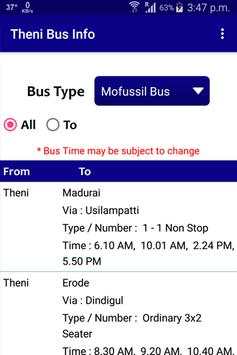 Theni Bus Info screenshot 1