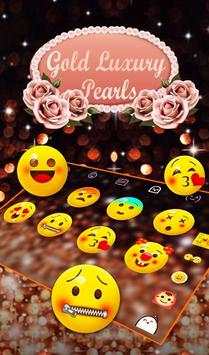 Luxury Gold Rose Pearl Keyboard Theme screenshot 5