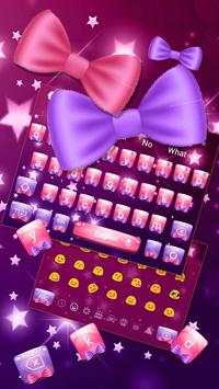 Cute Pink Purple Bow Keyboard Theme screenshot 3