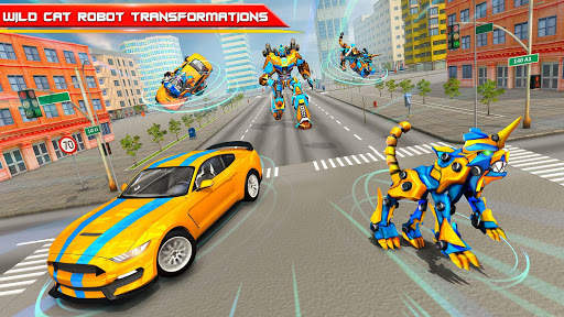 Wild Cheetah Transforming Robot Car Robot Games screenshot 10