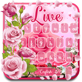 ikon Live Pink Rose Keyboard Theme