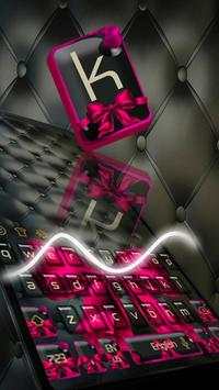 Tema Keyboard Black Pink Bow screenshot 2