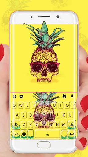 Cool Pineapple Skull Keyboard Theme screenshot 1