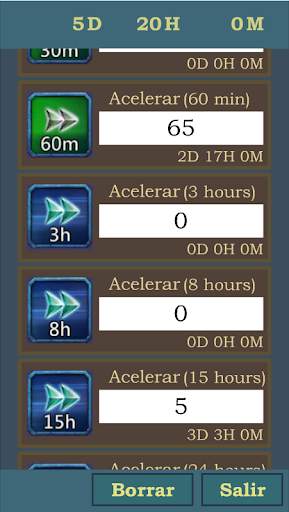 Calculadora Speed Up Lords Mobile screenshot 4
