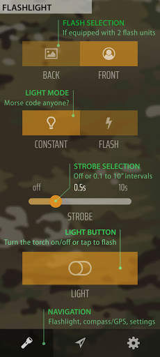 TacLight: flashlight, widget, compass, GPS screenshot 2