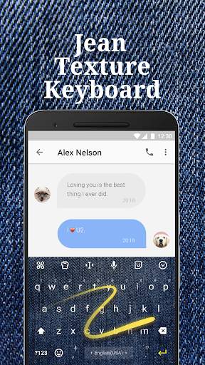 Jean Texture Emoji Keyboard Theme for Instagram screenshot 4