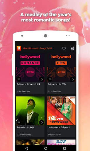Hindi Romantic Songs 2014 App screenshot 1