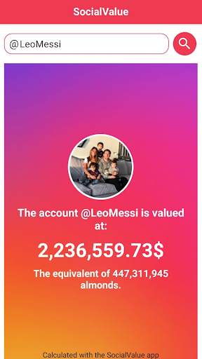 SocialValue: calculate money price for IG screenshot 3