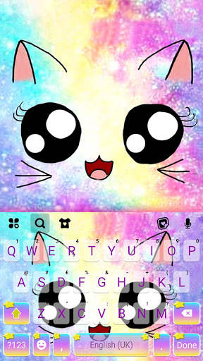 Cute Galaxy Cat Keyboard Background screenshot 5