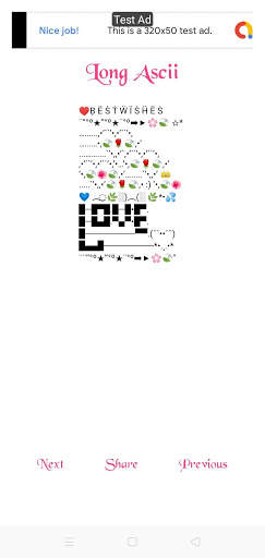Heart ASCII: ASCII emojis and love art free 4 all. screenshot 4