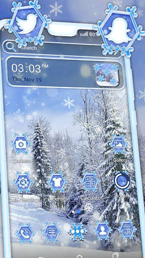 Winter Snowfall Launcher Theme screenshot 1