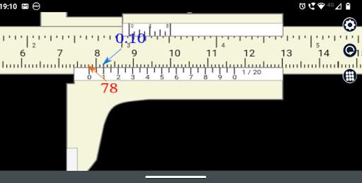 Metric vernier caliper learning tool screenshot 1