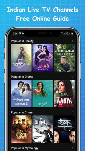 Indian Live TV Channels Free Online Guide screenshot 1