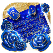 Goldblaue Rosen-Tastatur icon