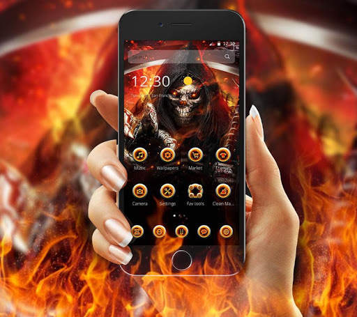 Flaming Fire Skull Reaper Theme screenshot 3