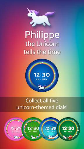 Unicorn Wear - an animated watch face for Wear OS screenshot 1