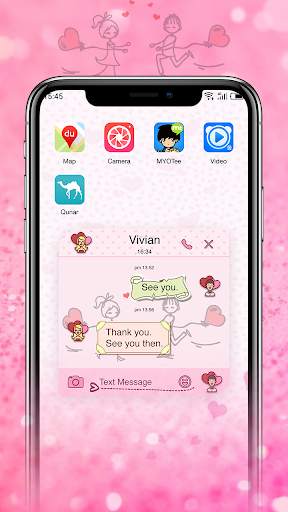 Romantic Lovers - SMS theme, Messenger theme screenshot 7