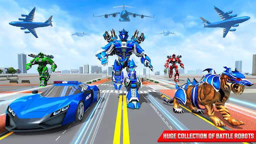 Police Tiger Robot Car Game 3D screenshot 6