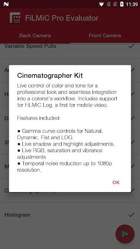 FiLMiC Pro Evaluator screenshot 3