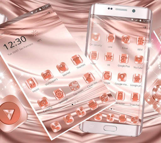Rose Gold Silk Launcher Theme screenshot 2