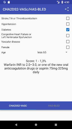 CHA2DS2-VASc HAS-BLED Score Ca screenshot 3
