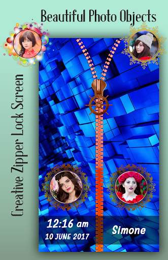 Blue Zipper Lock Screen screenshot 3