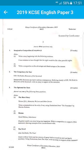 KCSE English - Past Papers and Marking Schemes screenshot 2