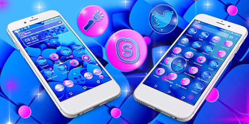 Blue Flower Launcher Theme screenshot 1