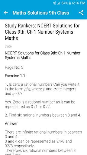 NCERT class 9th Maths Solution screenshot 1