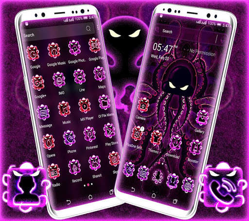 Purple Octopus Launcher Theme screenshot 2