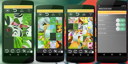 Sliding Puzzle Game: With Funny Animal Cartoon screenshot 1