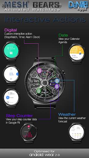 Mesh Gears HD Watch Face Widget & Live Wallpaper 3 تصوير الشاشة