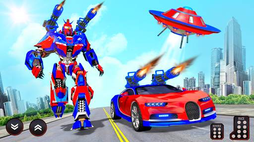 Flying Robot Car Games - Robot Shooting Games 2021 screenshot 1